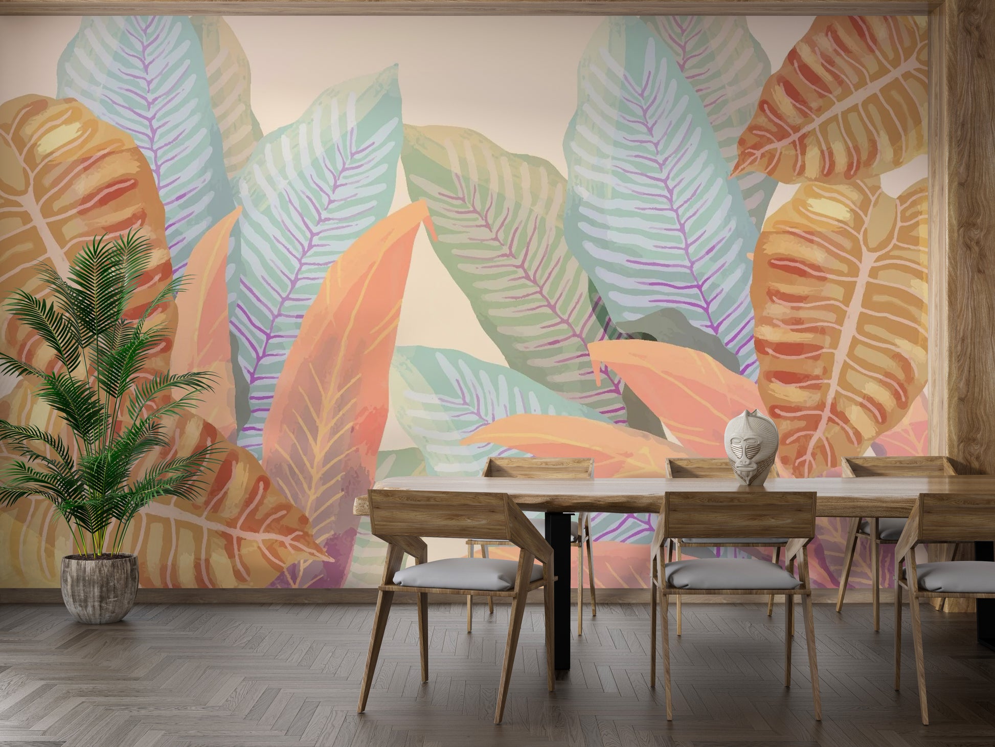 Vintage Tropical Leaves Wallpaper Murals - Giffywalls
