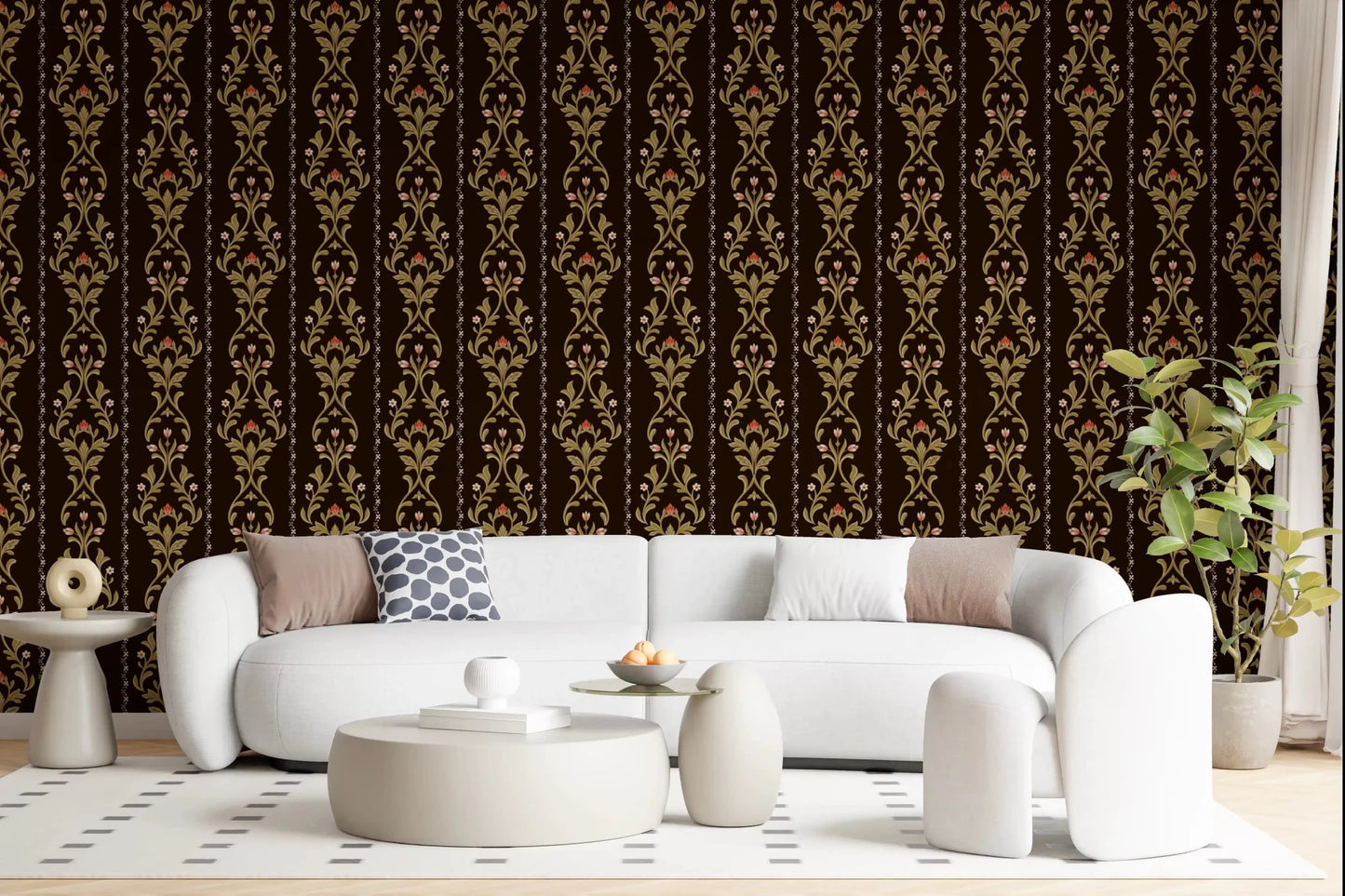 Vintage Vine Wallpaper wall decor in modern office walls setting