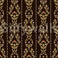 Vintage Vine wallpaper pattern in workspace with natural green color accents
