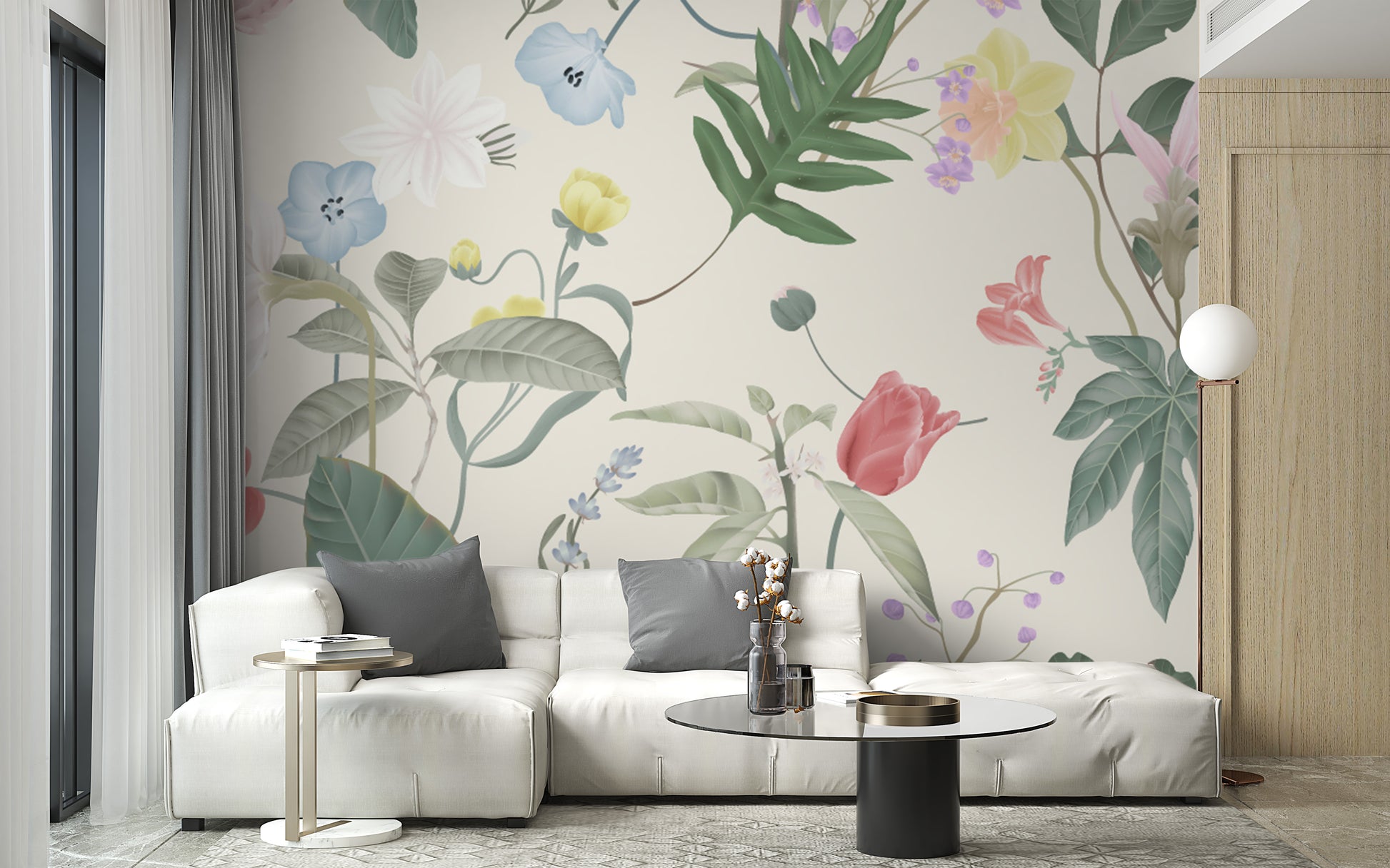 Vintage wildflowers wallpaper mural - Giffywalls