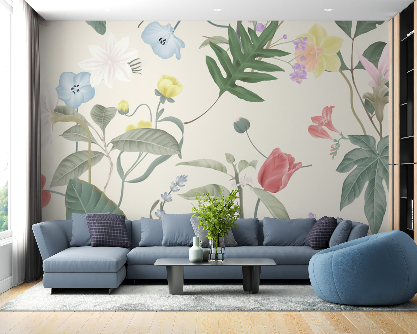 Vintage wildflowers wallpaper mural - Giffywalls