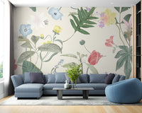 Vintage wildflowers wallpaper mural - Giffywalls