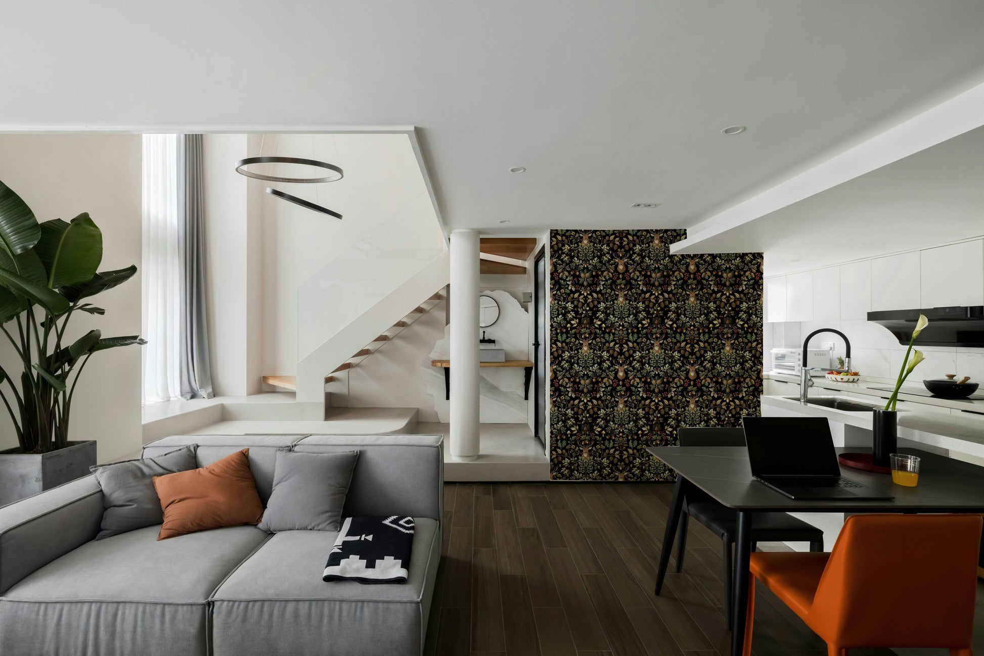 The colors are a high-contrast black and white.
