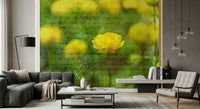 Golden Bloom Script backdrop, enchanting garden script theme.