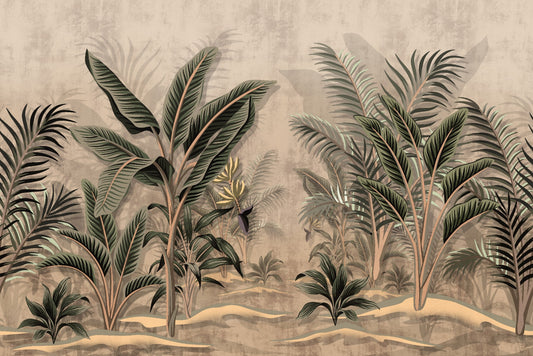 Vintage Tropical Palms Wallpaper Mural