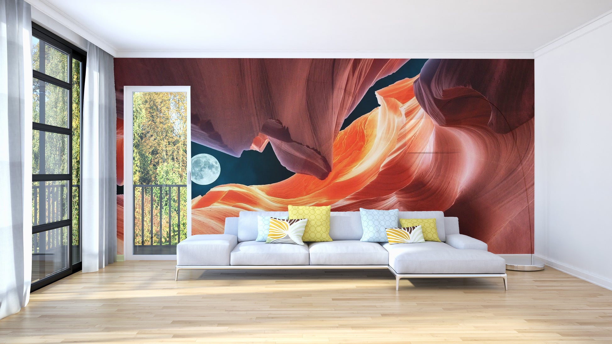 Artistic canyon light and shadow wallpaper designs.