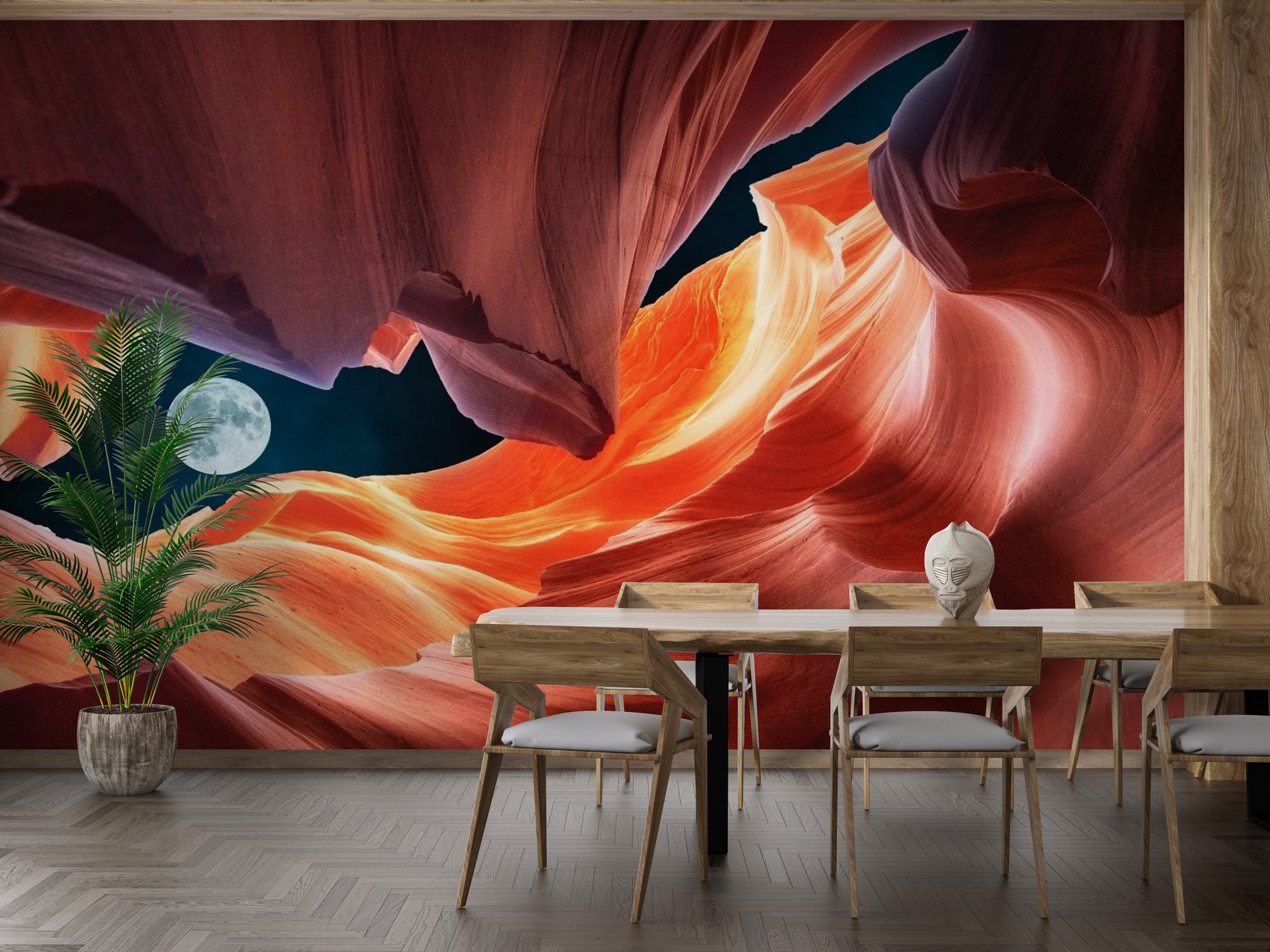 Stunning Antelope Canyon vista as a room wallpaper.