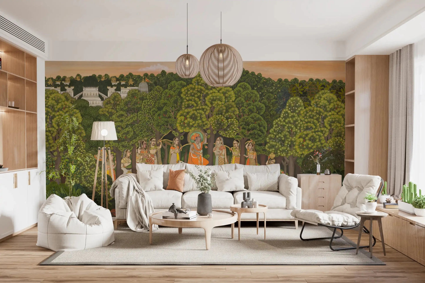 Indian mythology forest Vrindavan Forest Gathering wall mural