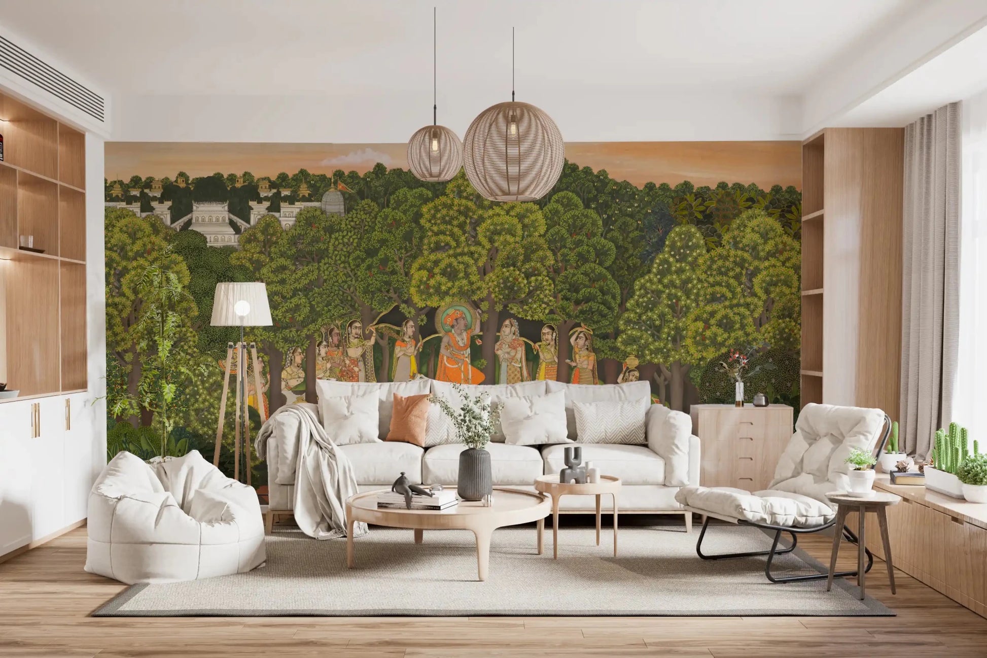Indian mythology forest Vrindavan Forest Gathering wall mural