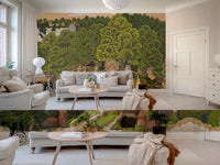 Indian miniature painting Vrindavan Forest Gathering wall mural