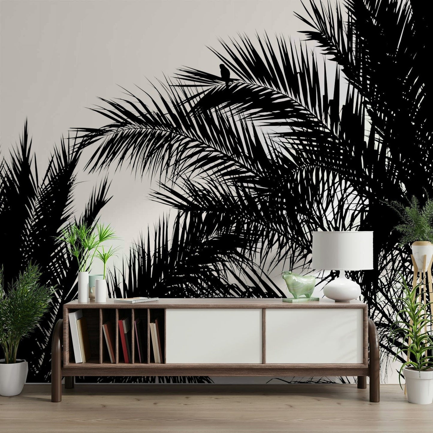 An angled shot of the mural's gentle color palette.

