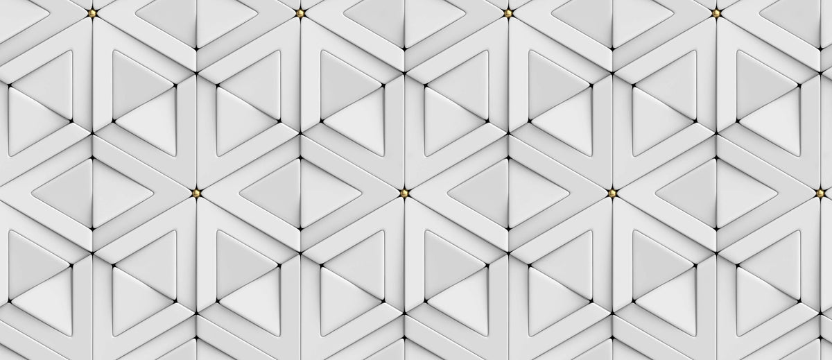 3D White Triangle Pattern Wallpaper for walls in your room — zoomed