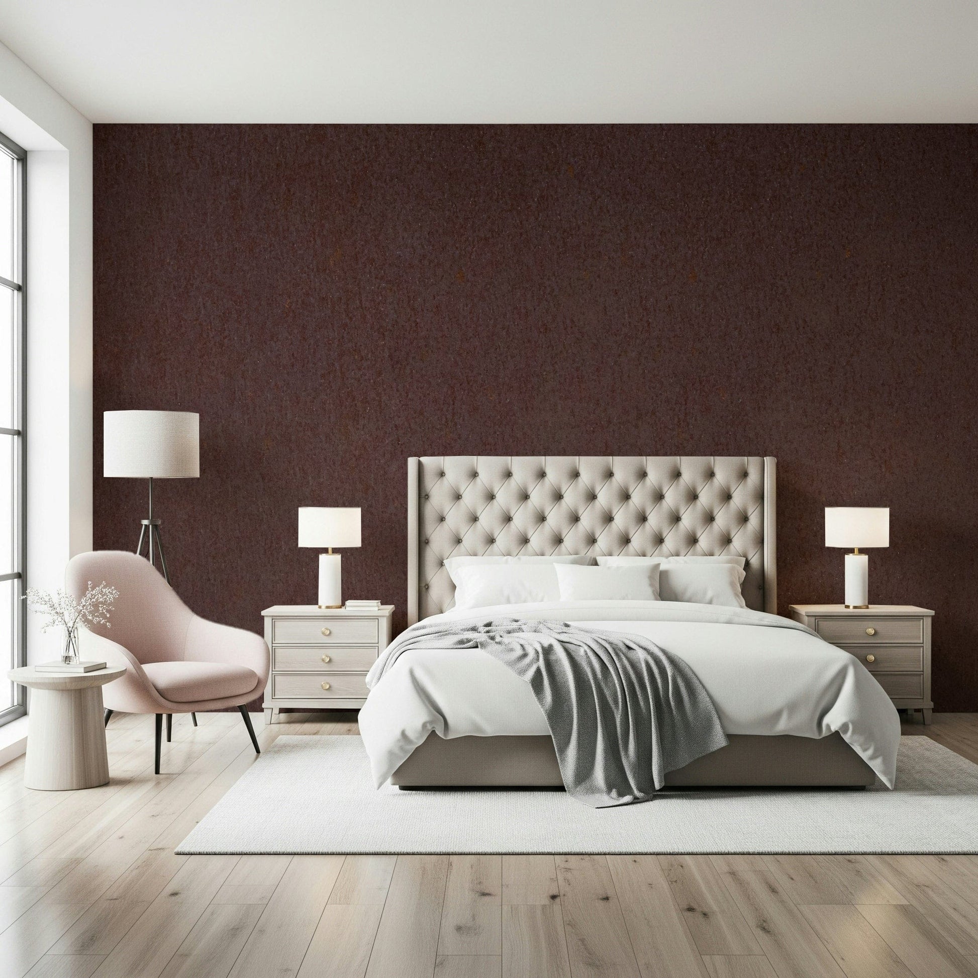Neutral cocoa-toned wall mural with soft canvas texture for minimalist or contemporary interiors.
