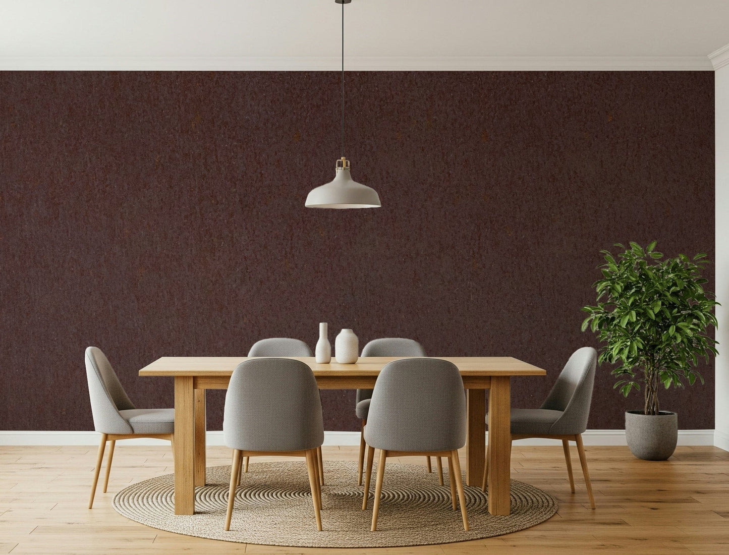 Textured wall mural in cocoa hues creating a warm, elegant, and artistic accent wall.