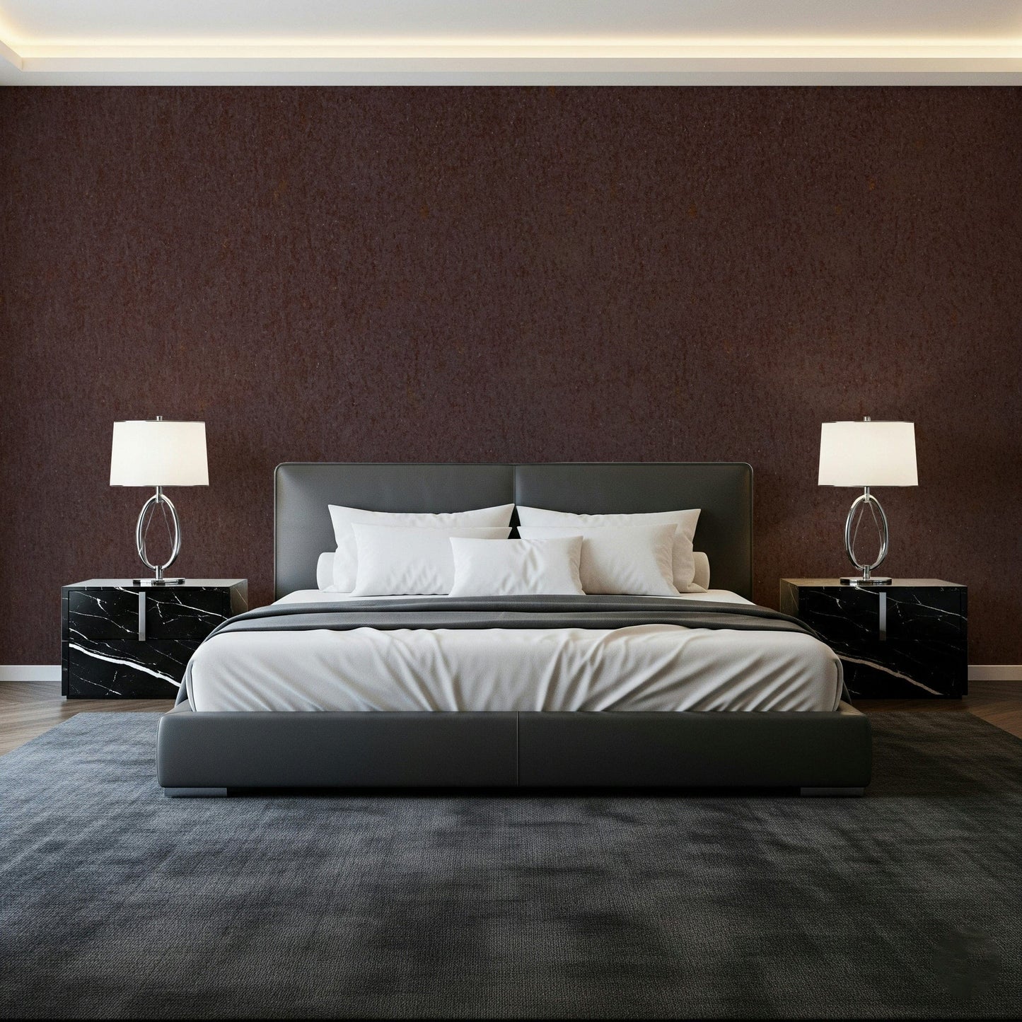 Cocoa Canvas Wall Mural featuring rich warm brown tones with textured painterly effects for cozy interiors.