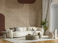 Earthy brown patterns feature on this chic wallpaper.