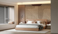 Fabric look Warm Curves Design wall mural, seamless interlocking shapes.