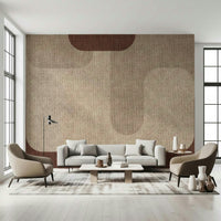 Interior decor with Warm Curves Design wallpaper, sophisticated design.