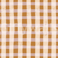 Earthy brown gingham wallpaper with a handcrafted, imperfect grid for added charm.