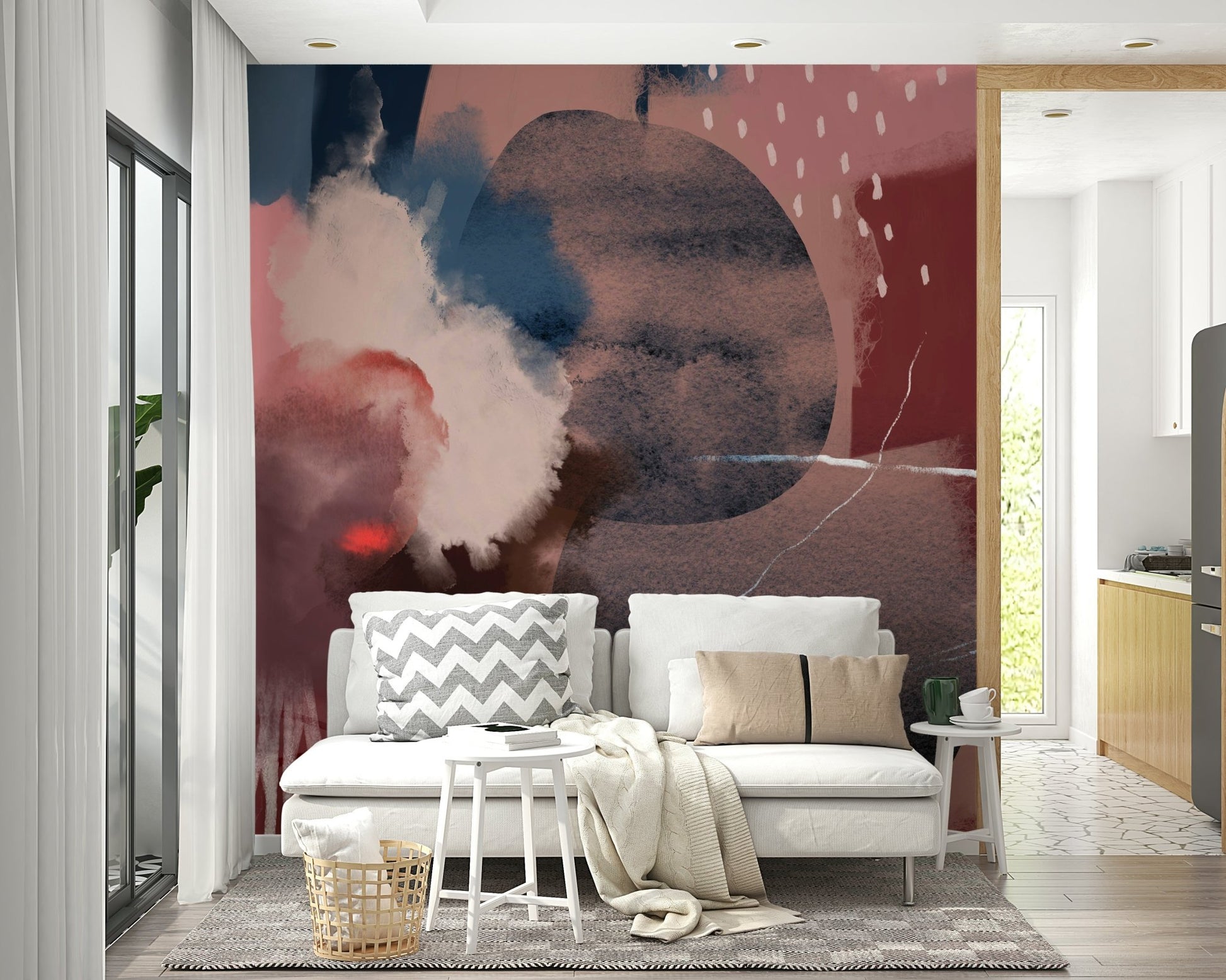 Sunset-inspired wall mural

