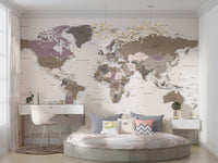 Elegant global wall map wallpaper

