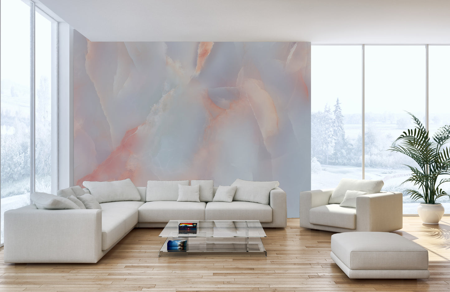 Smooth warm onyx wallpaper for modern living spaces
