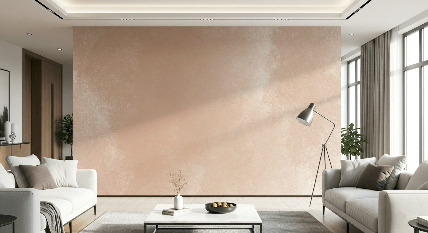 A graceful subtle pattern wall mural in warm, terracotta tones.
