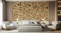 A calming abstract design wallpaper mural that defines a space.