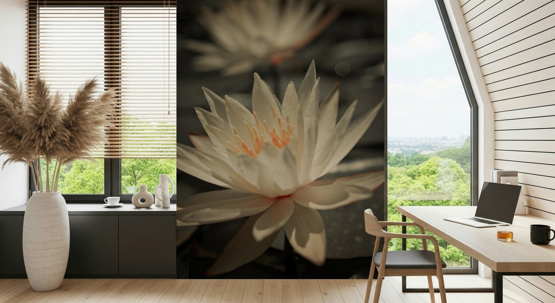Elegant Water Lily macro photograph large format feature wallpaper.
