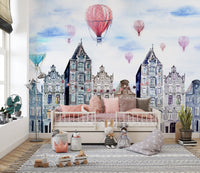 Watercolor Amsterdam Wallpaper Mural - Giffywalls