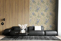 Delicate watercolor flower mural with gentle pastel blooms.