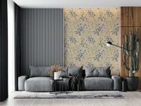 Pastel watercolor florals adding a serene, artistic touch to walls.