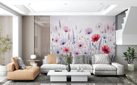 Watercolor Bloomscape Wall Mural
