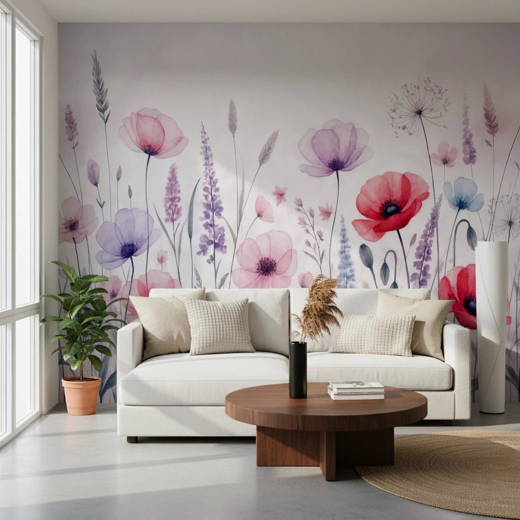Watercolor Bloomscape Wall Mural