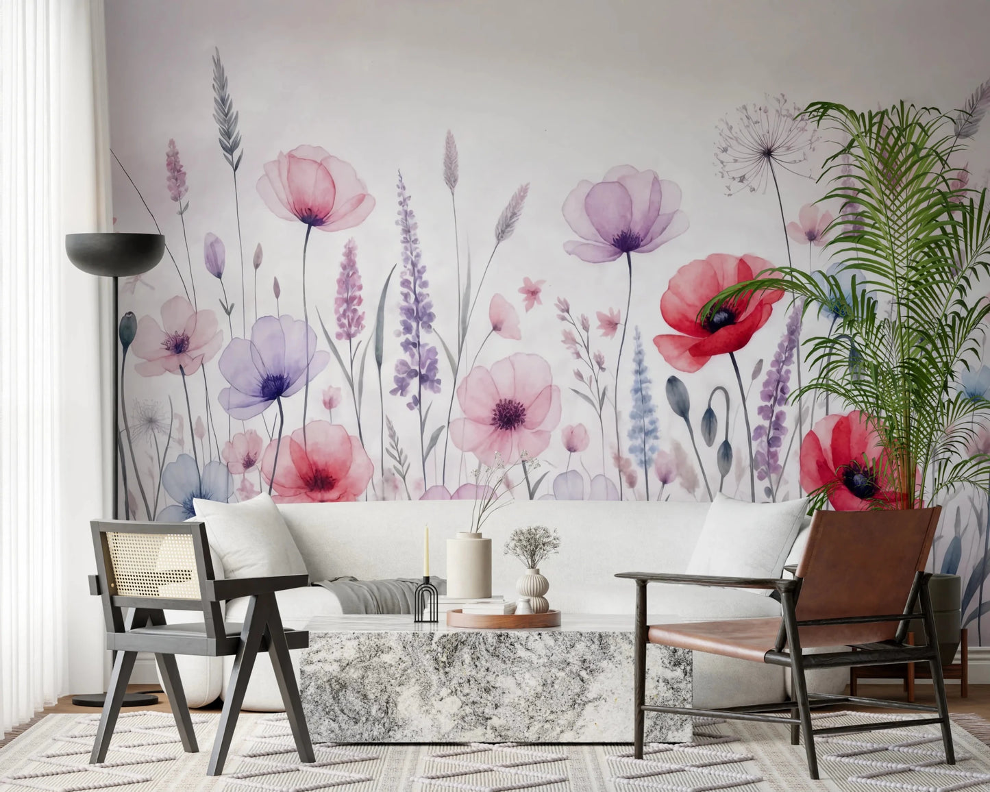 Watercolor Bloomscape Wall Mural