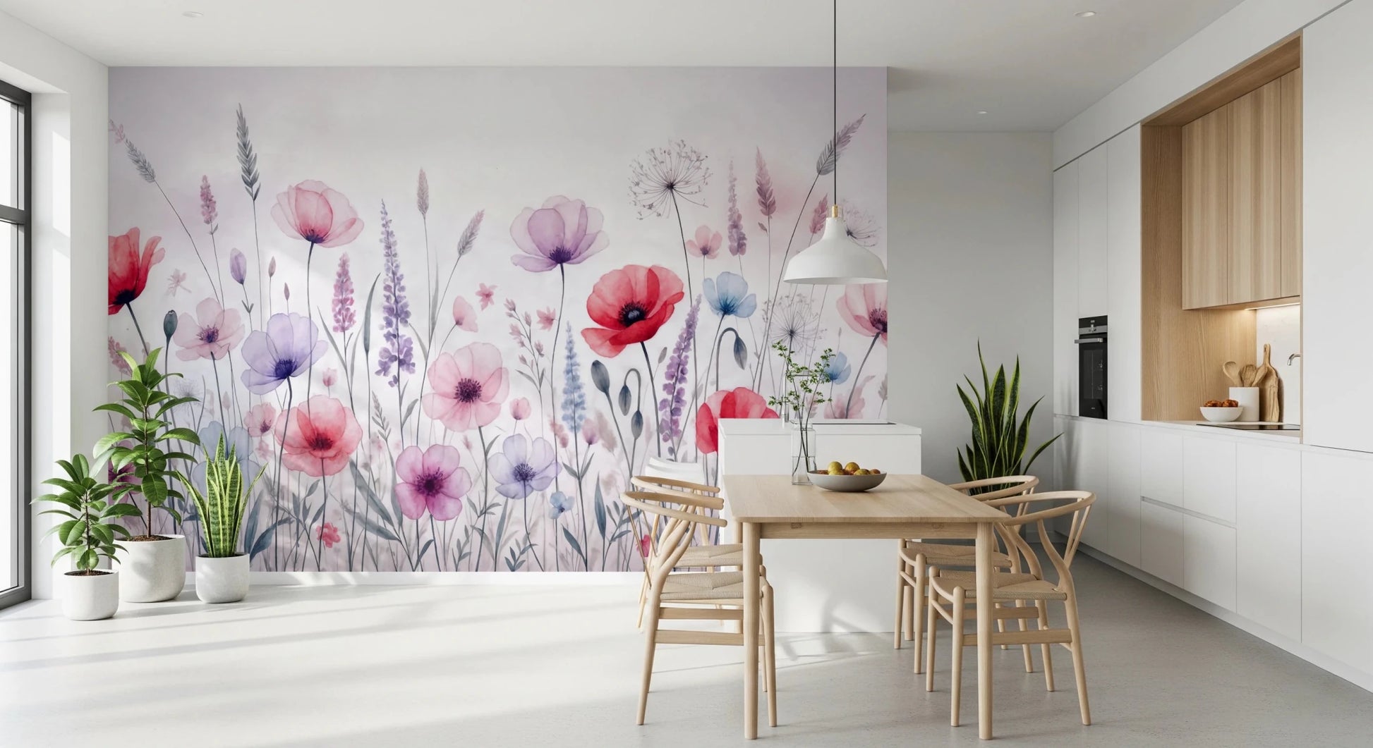 Watercolor Bloomscape Wall Mural