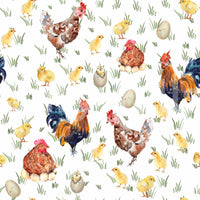 Artistic Watercolor Chicken Coop wallpaper farmhouse pattern.