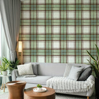 Abstract stripe wallpaper combining clean geometry and soft brushwork.

