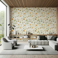 Beautiful Watercolor Daisy Dreams wall mural, white flowers.