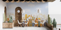 Watercolor Day Light City View Wallpaper Mural - Giffywalls