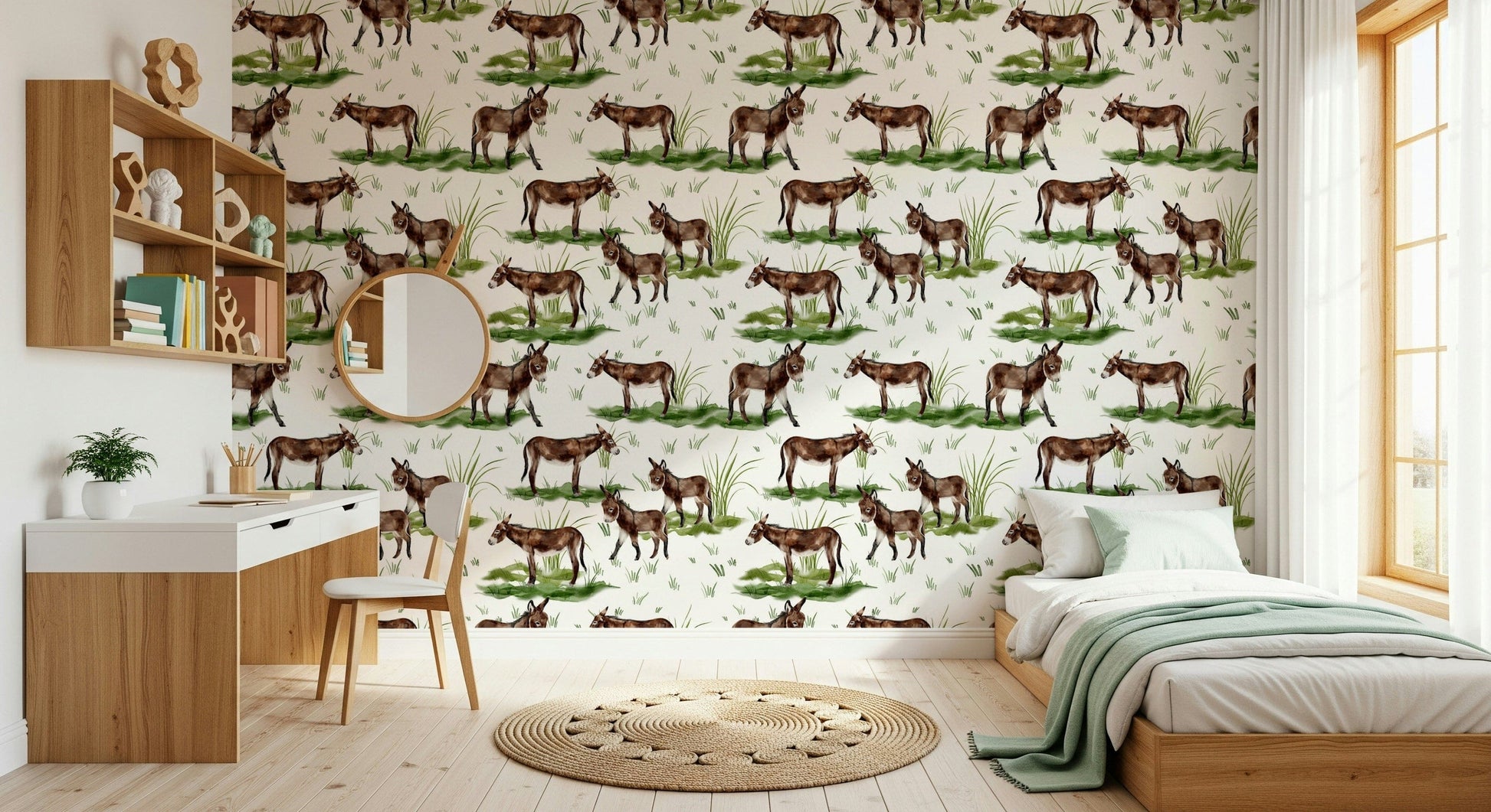 Watercolor painting Watercolor Donkeys wall decor.