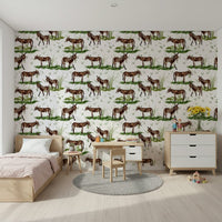 Farm animal print Watercolor Donkeys design.