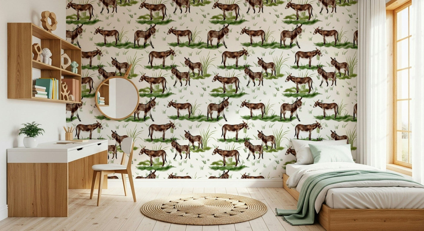 Watercolor painting Watercolor Donkeys wall decor.