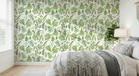 Hand-painted fern leaves Watercolor Fern Canopy covering