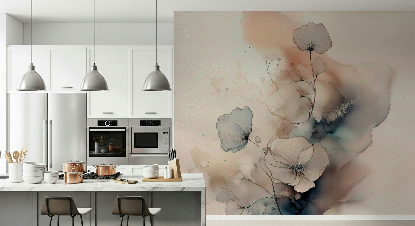 Watercolor Spiral Bloom Wall Mural
