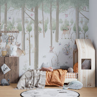 Watercolour Forest Animals Kids Wallpaper Murals - Giffywalls