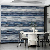 Clean and serene striped design in watercolor soft blue hues.

