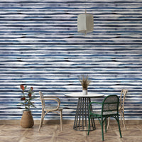 Minimalist geometric stripe design in light blue watercolor.


