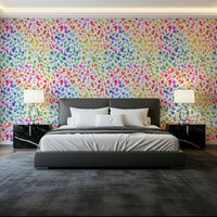 Hand-painted pink heart pattern for a girl's bedroom wall decor.