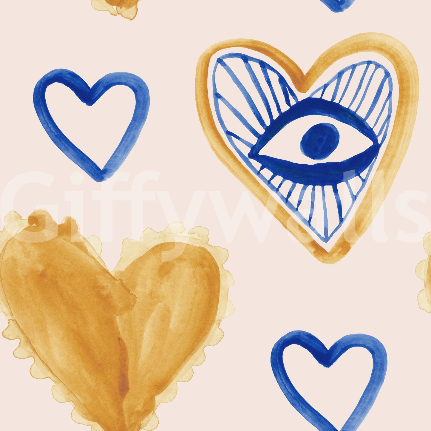 Comforting blend of expressive colors forming a soothing wall mural.